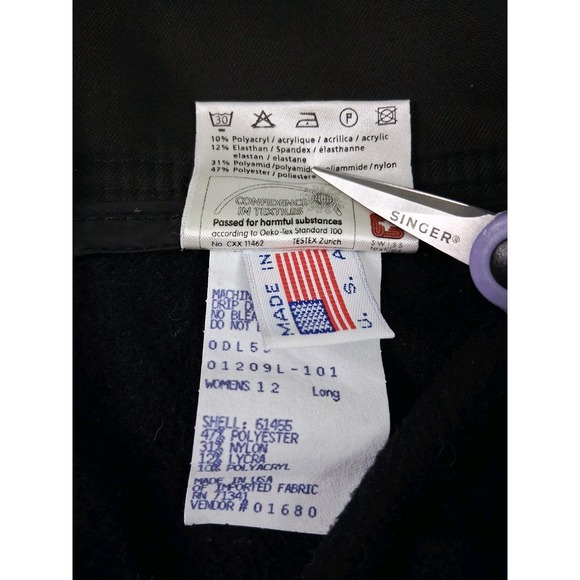 Vintage LL BEAN x SCHOELLER Swiss Lined Snow Pants Womens 12 Long Tapered Straps - Picture 7 of 12